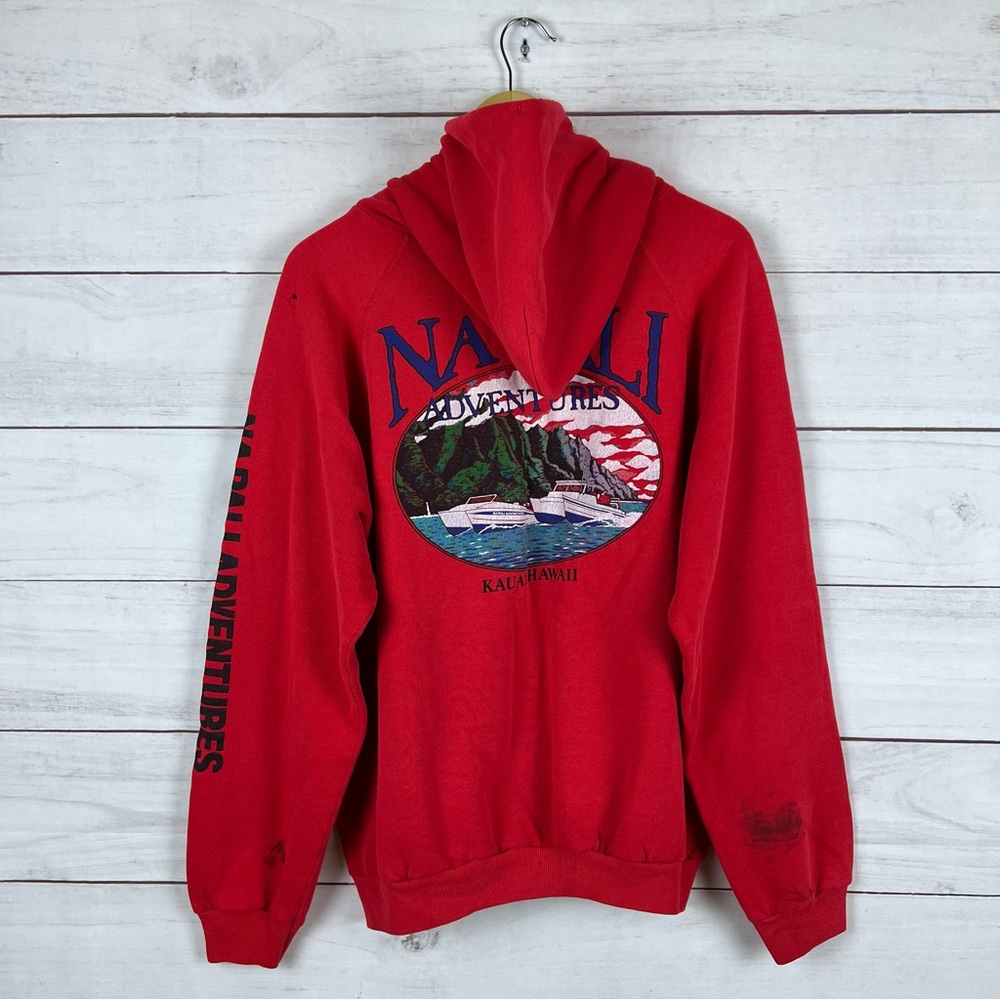 Vintage 80s Napali Adventures Kauai Hawaii Pullover Hoodie XL